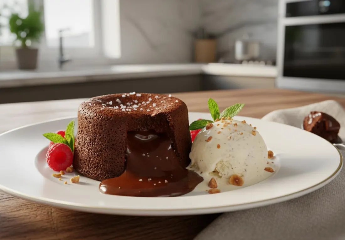 Gâteau Fondant au Chocolat Noir et Fleur de Sel