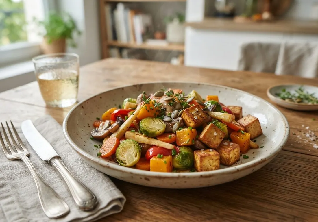 Poêlée de légumes d’automne au tofu