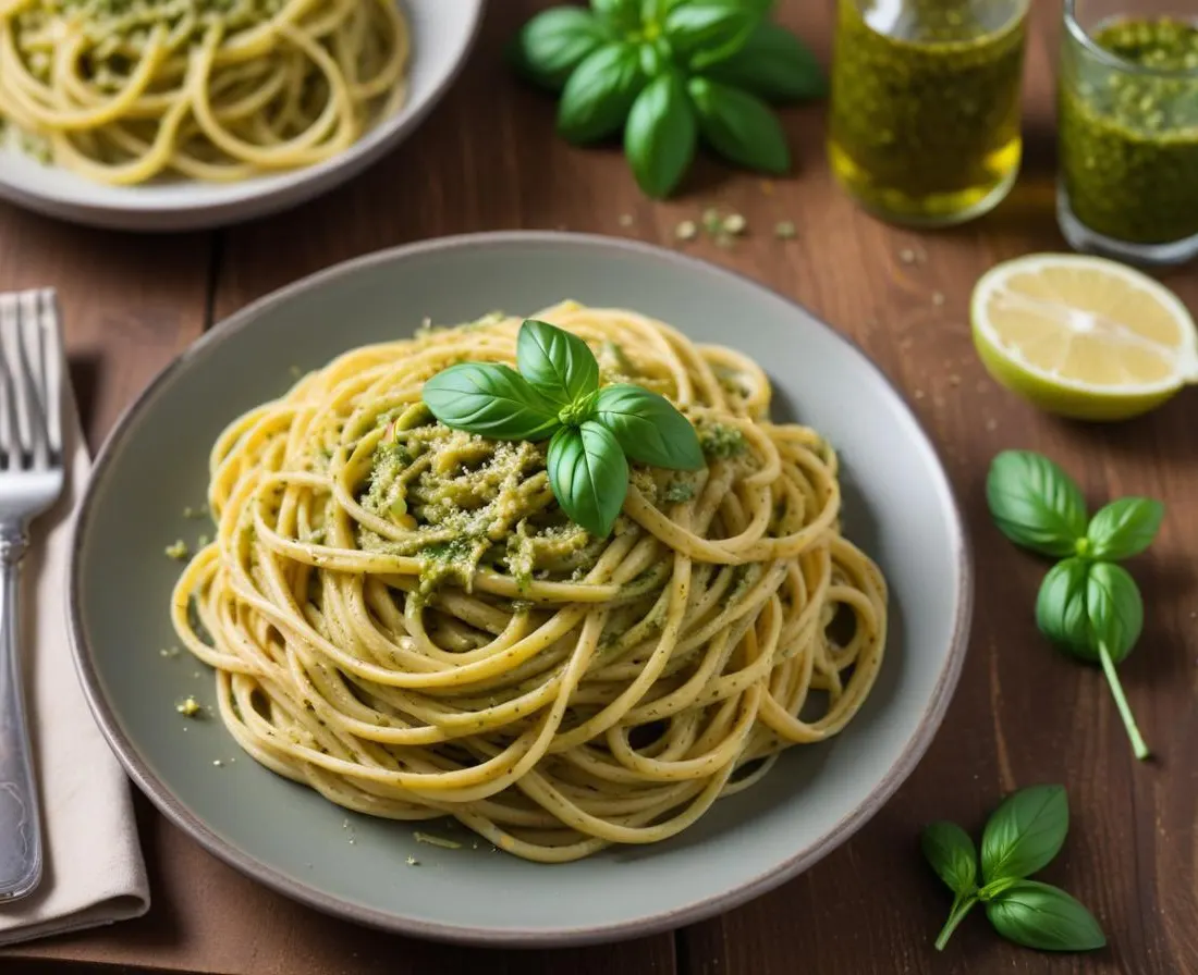 Linguine au pesto maison