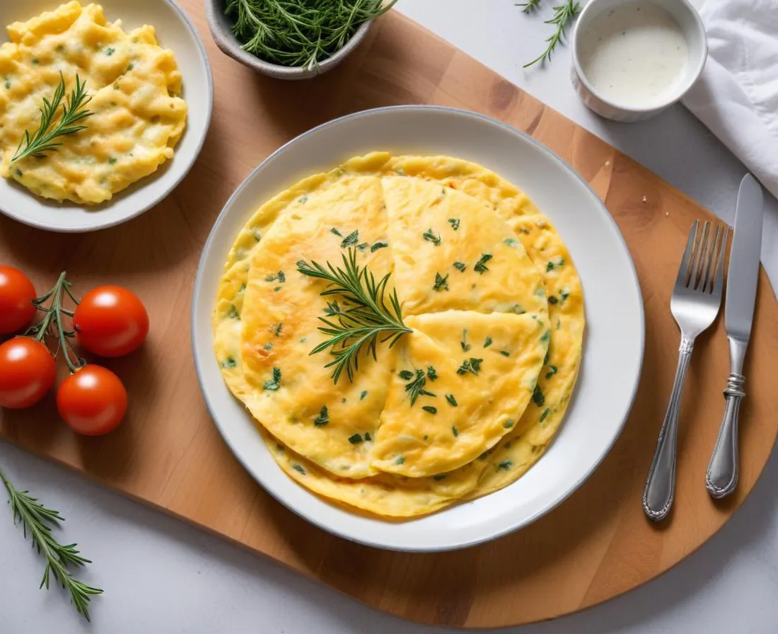 Omelette aux fines herbes fraîche