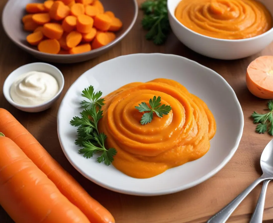 Purée de carottes douce et crémeuse