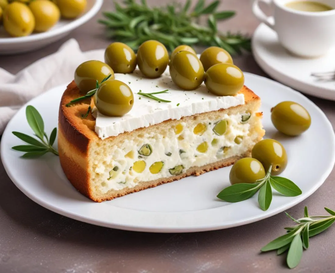 Cake salé aux olives, courgettes et chèvre frais