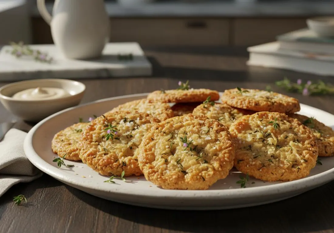 Cookies croustillants au Parmesan et Thym frais