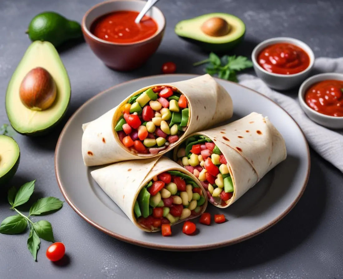 Wrap aux Haricots Rouges, Avocat et Sauce Salsa