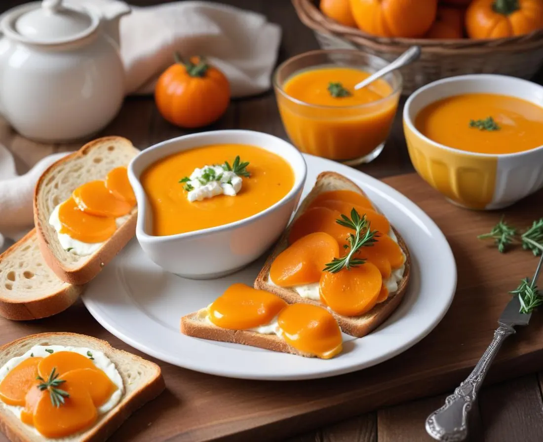 Velouté de Potimarron Doux et Tartines Crémeuses au Chèvre