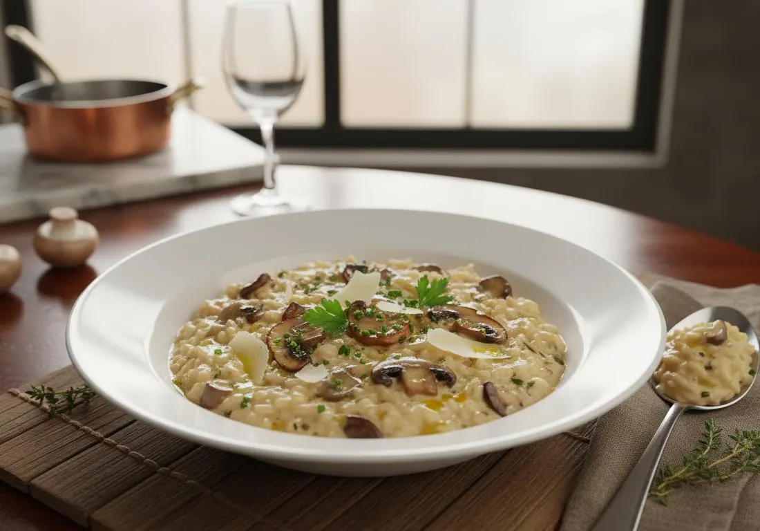 Risotto Crémeux aux Champignons de Paris et Cèpes