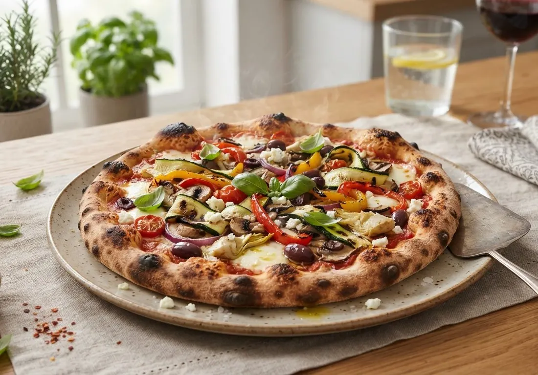 Pizza Végétarienne aux Légumes Grillés au Barbecue