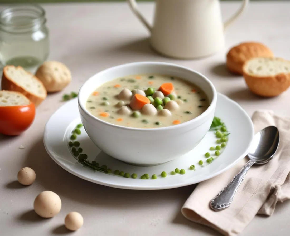 Velouté de pois gourmands et ciboulette