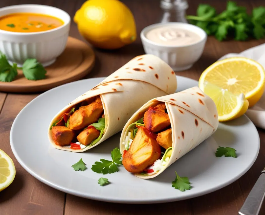 Wrap au Poulet Tandoori et Sauce Yaourt-Citron