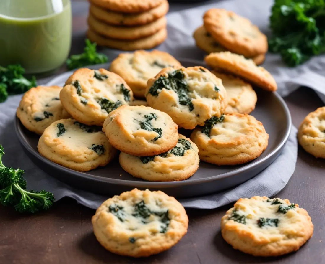 Cookies salés au chou kale et fromage de brebis