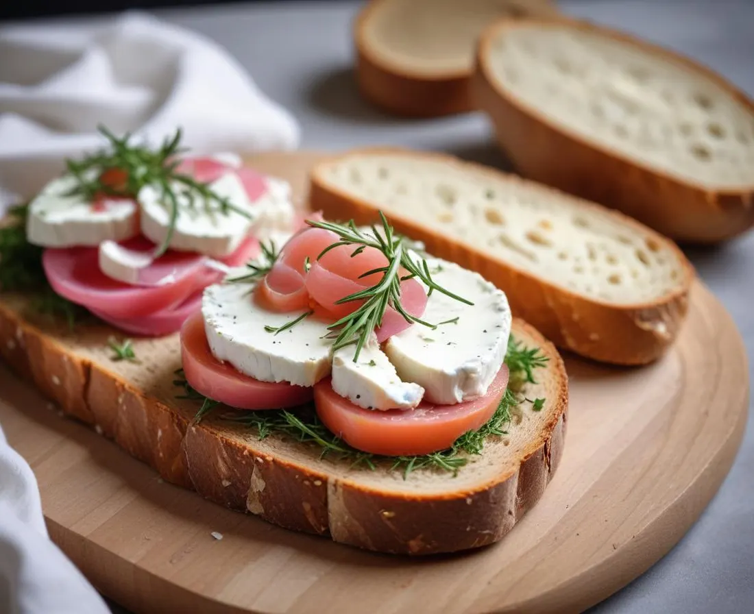 Tartine printanière aux radis, chèvre frais et ciboulette