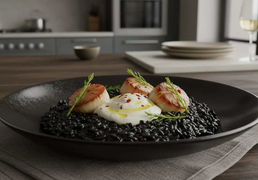 Risotto Mystère à l'Encre de Seiche