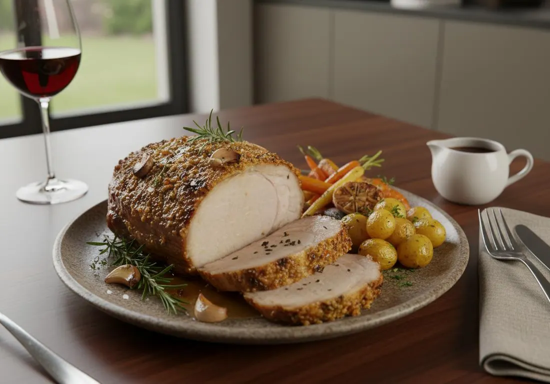 Échine de Porc au Four aux Herbes et à l'Ail