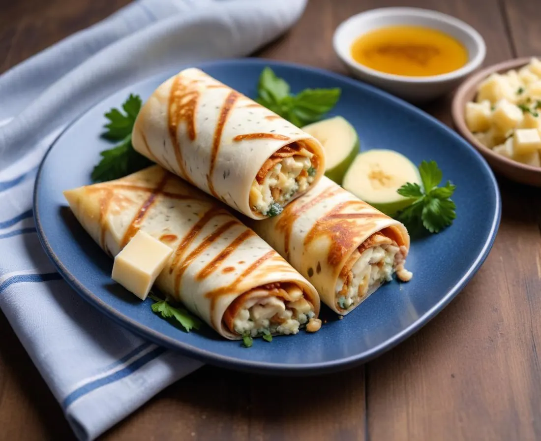 Wrap au Fromage Bleu, Noix et Miel