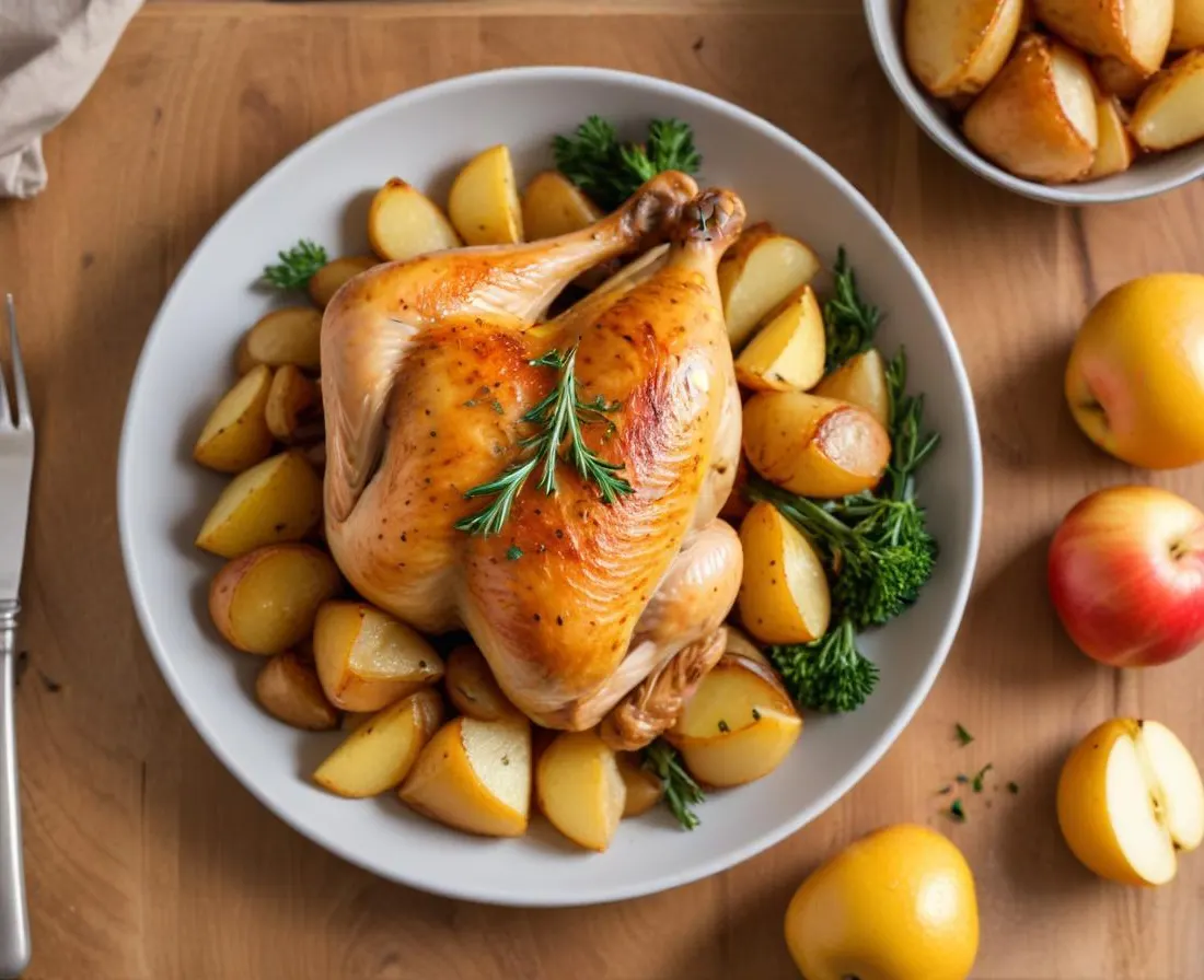 Poulet à la Provençale et ses Pommes de Terre Sautées
