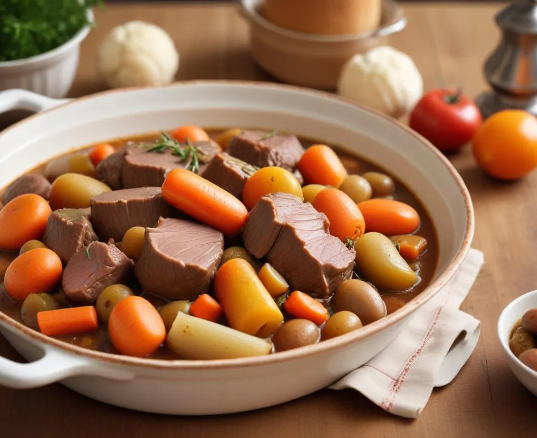 Navarin d'agneau aux primeurs et agrumes
