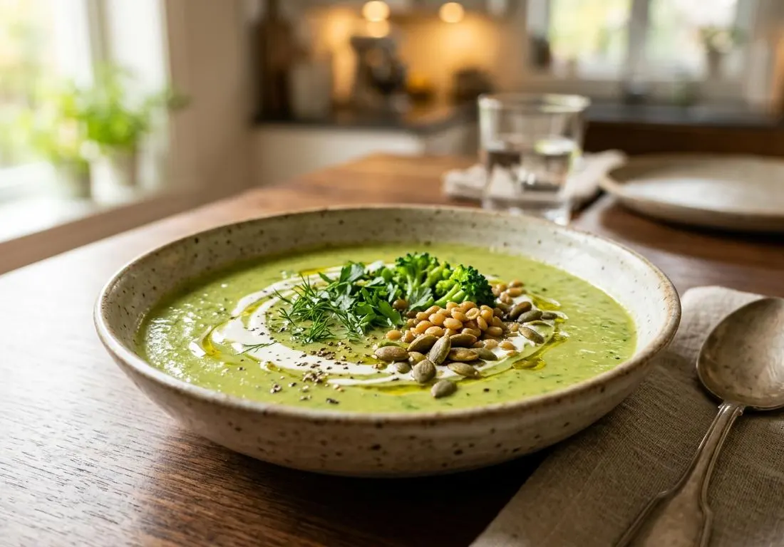 Velouté de Brocoli, Courgette et Lentilles Blondes
