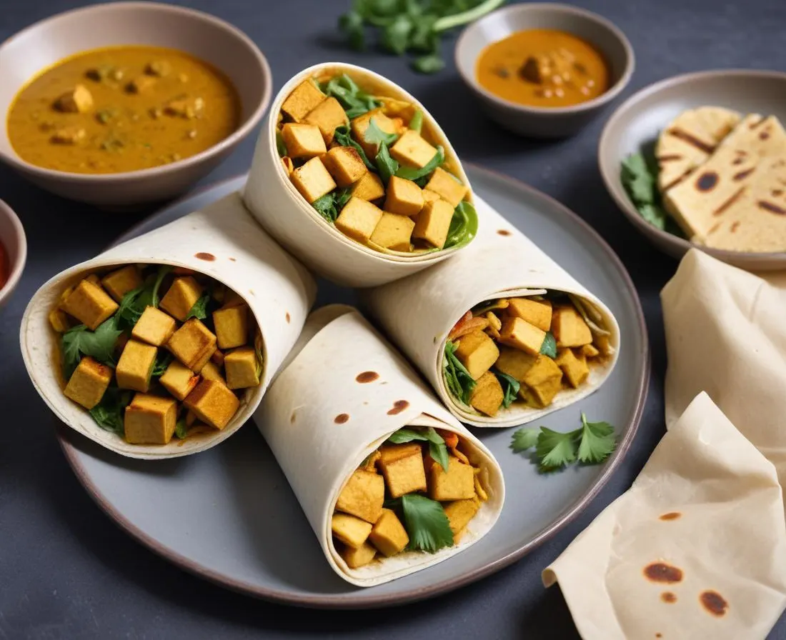 Wraps au Curry et Tofu Fumé