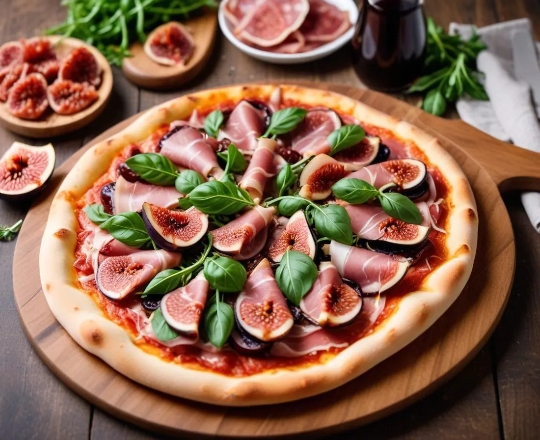 Pizza Figues, Jambon Cru et Roquette