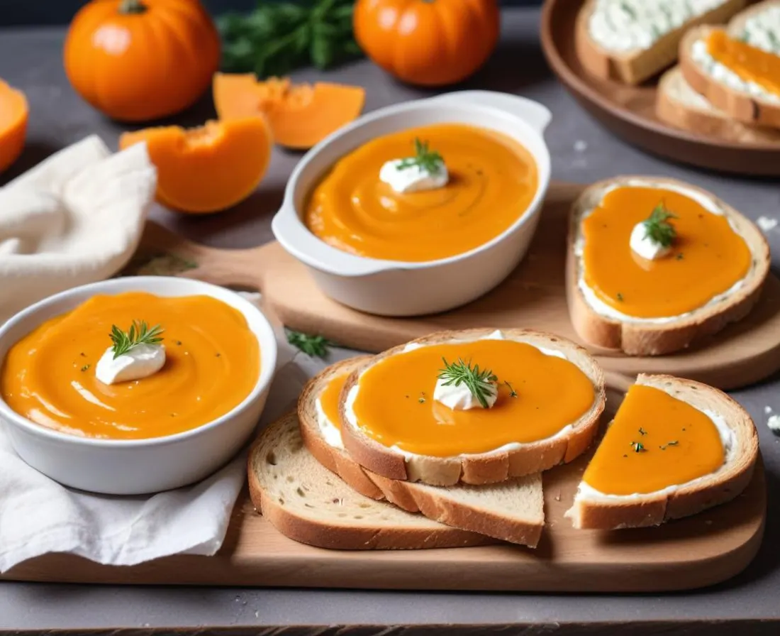 Velouté de Potimarron et Tartines Croustillantes au Chèvre