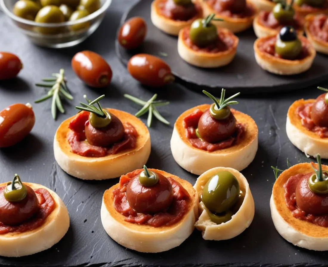 Bouchées Apéritives au Chorizo et Olives