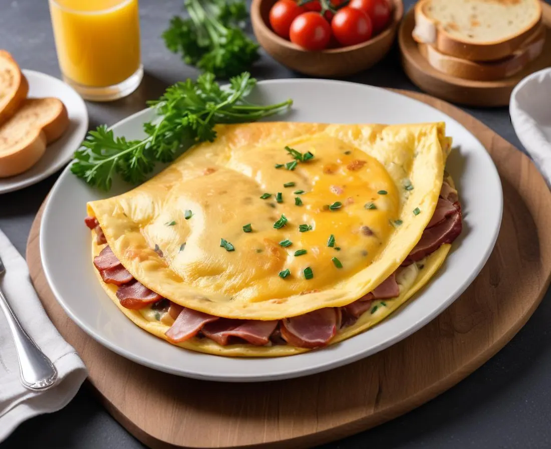 Omelette aux Champignons de Paris et Lardons