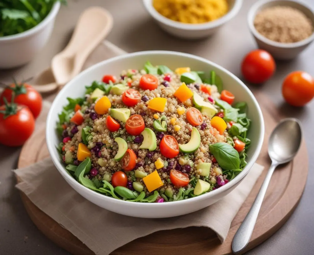 Salade de quinoa aux légumes printaniers