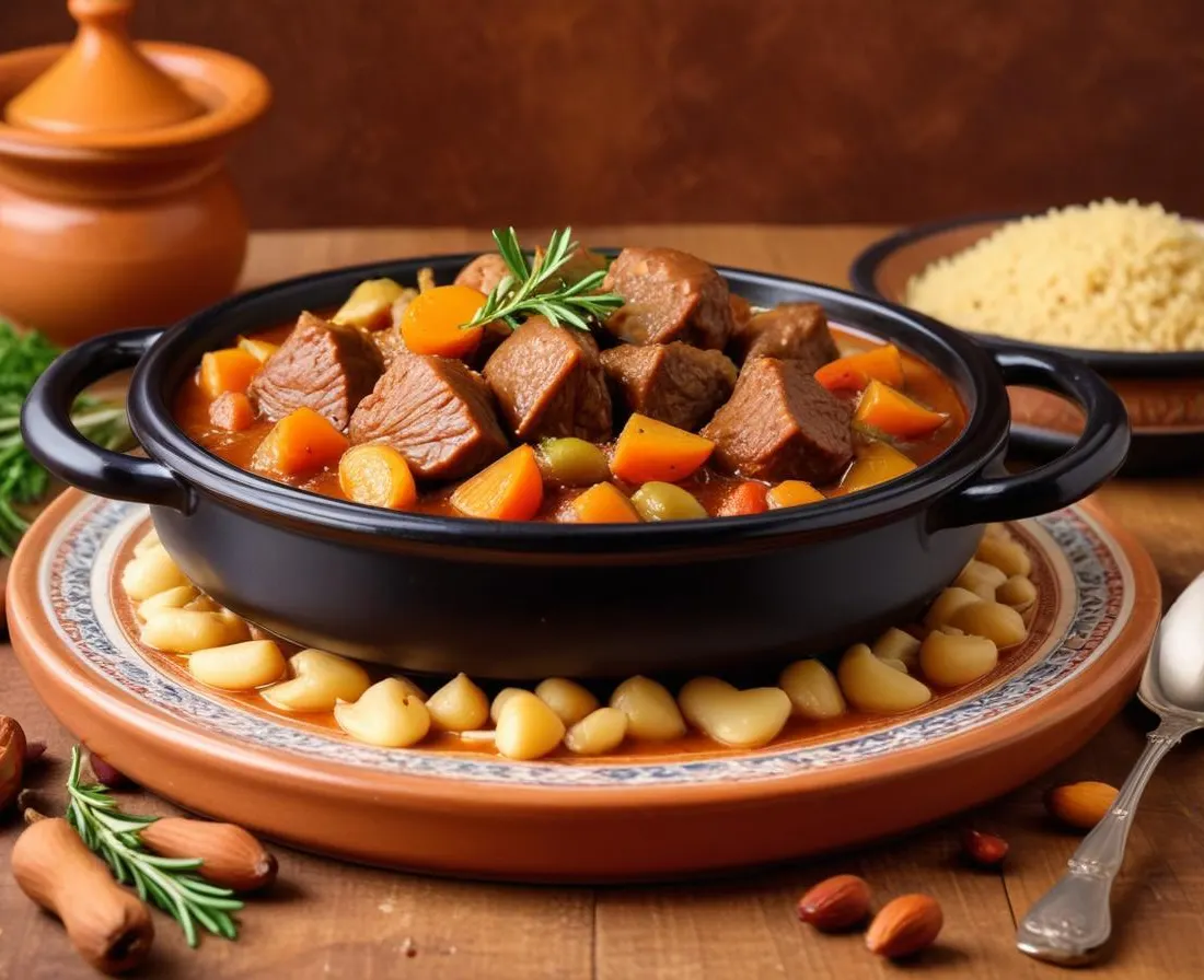 Tajine d'agneau aux pruneaux et amandes