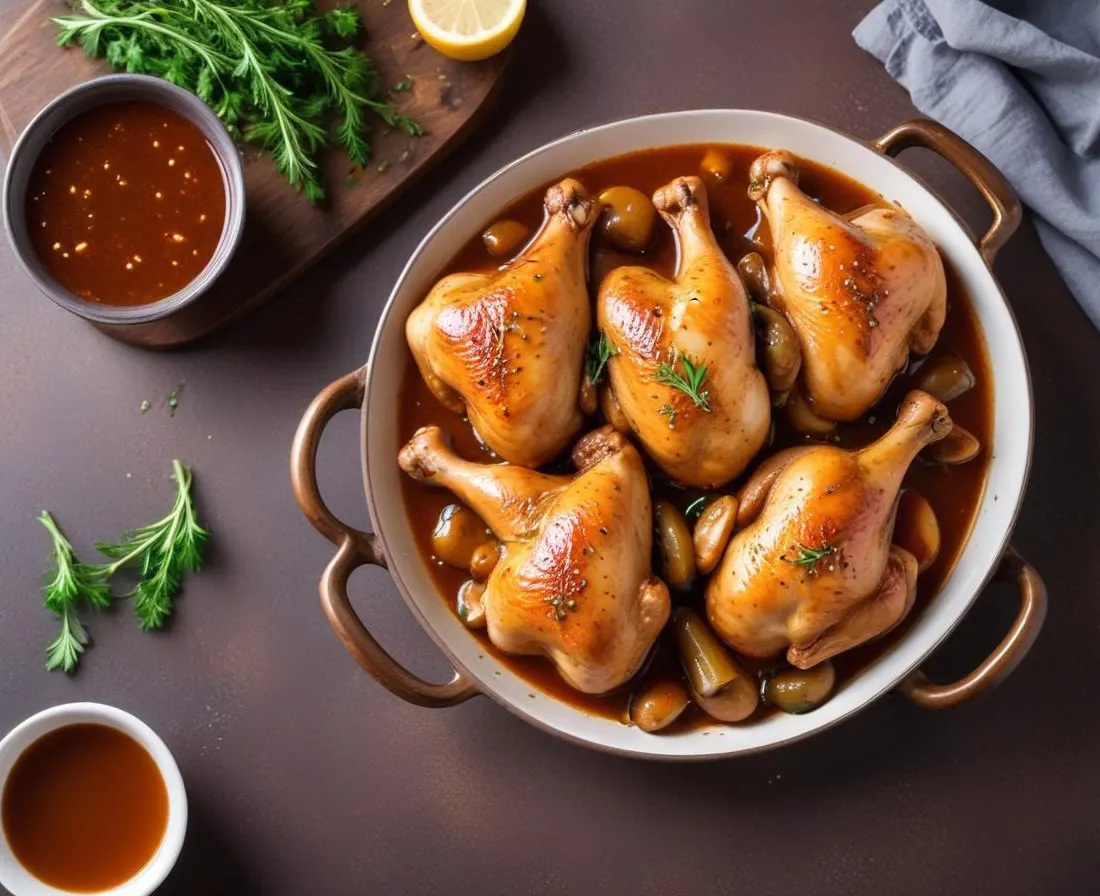 Poulet mariné à la bière brune et épices