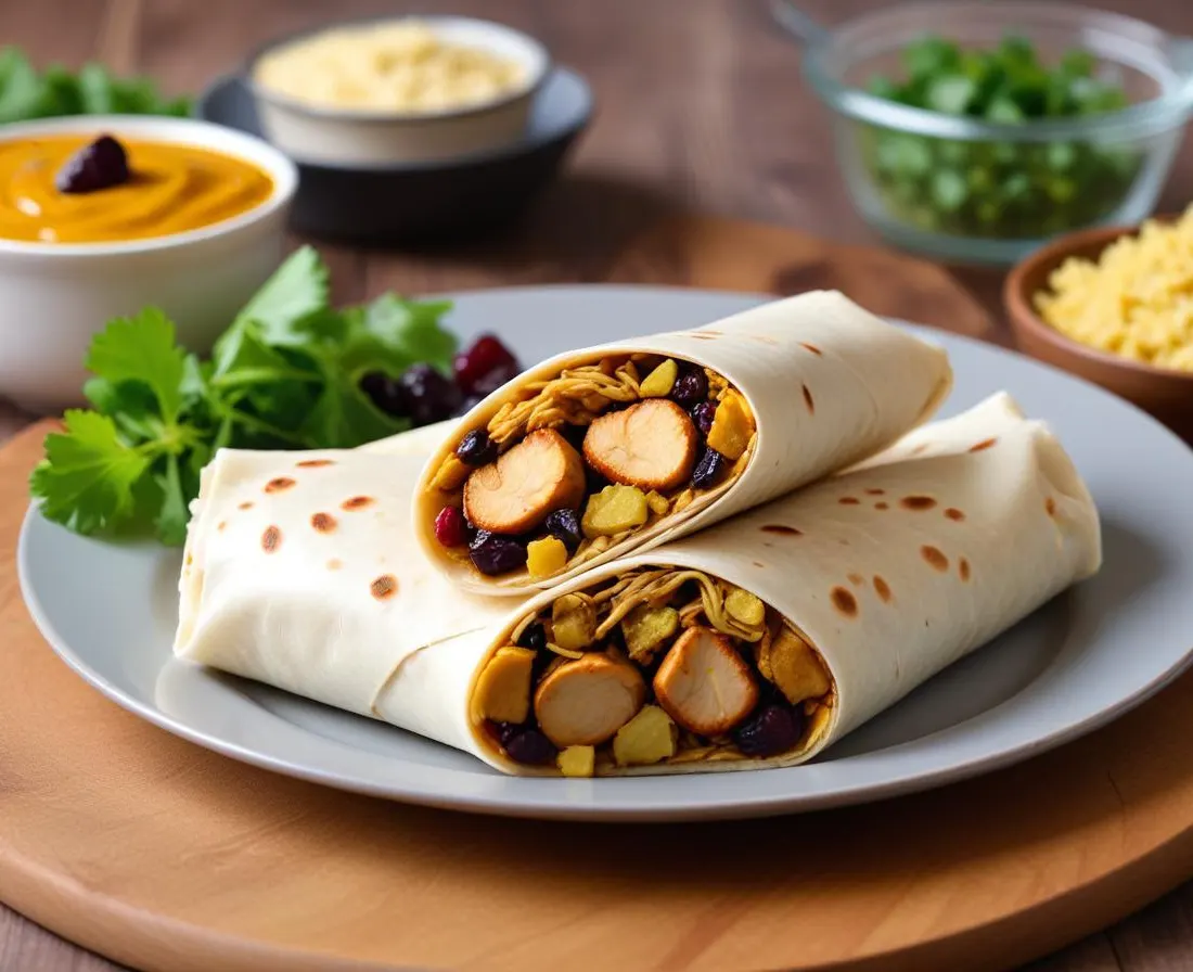 Wrap au Poulet au Curry et Raisins Secs