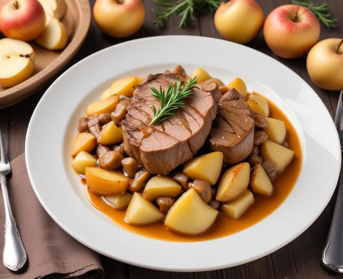 Sauté de veau aux champignons d'hiver et purée de pommes de terre