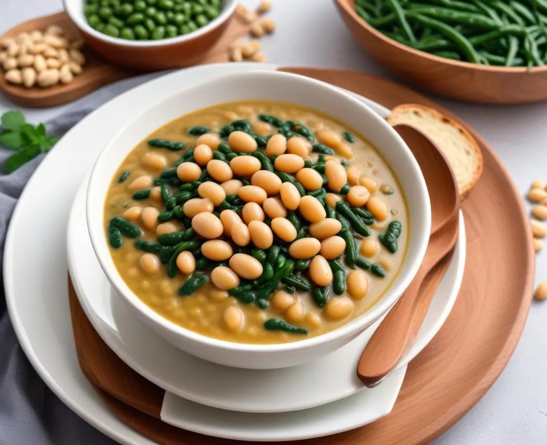 Épinards Crémeux aux Haricots Cannellini et Noix, Version Lait de Coco