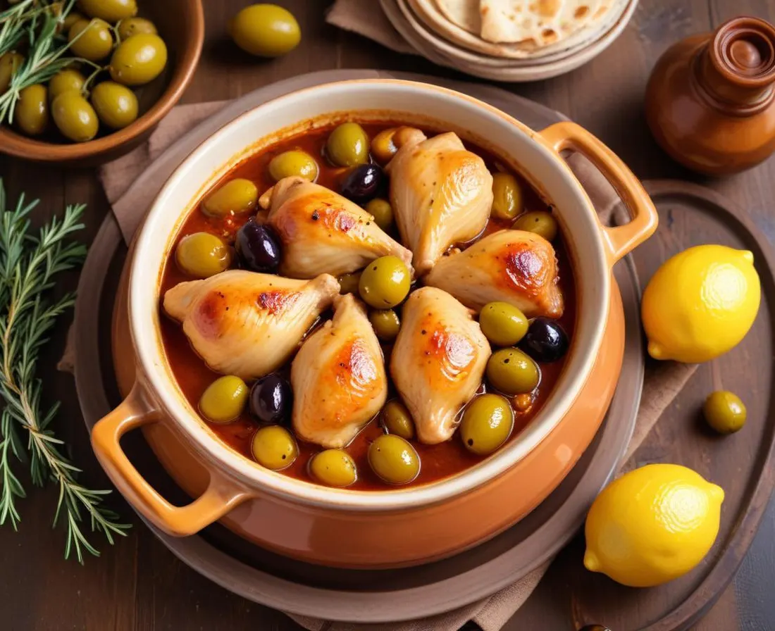 Tajine de Poulet aux Olives et Citron Confit