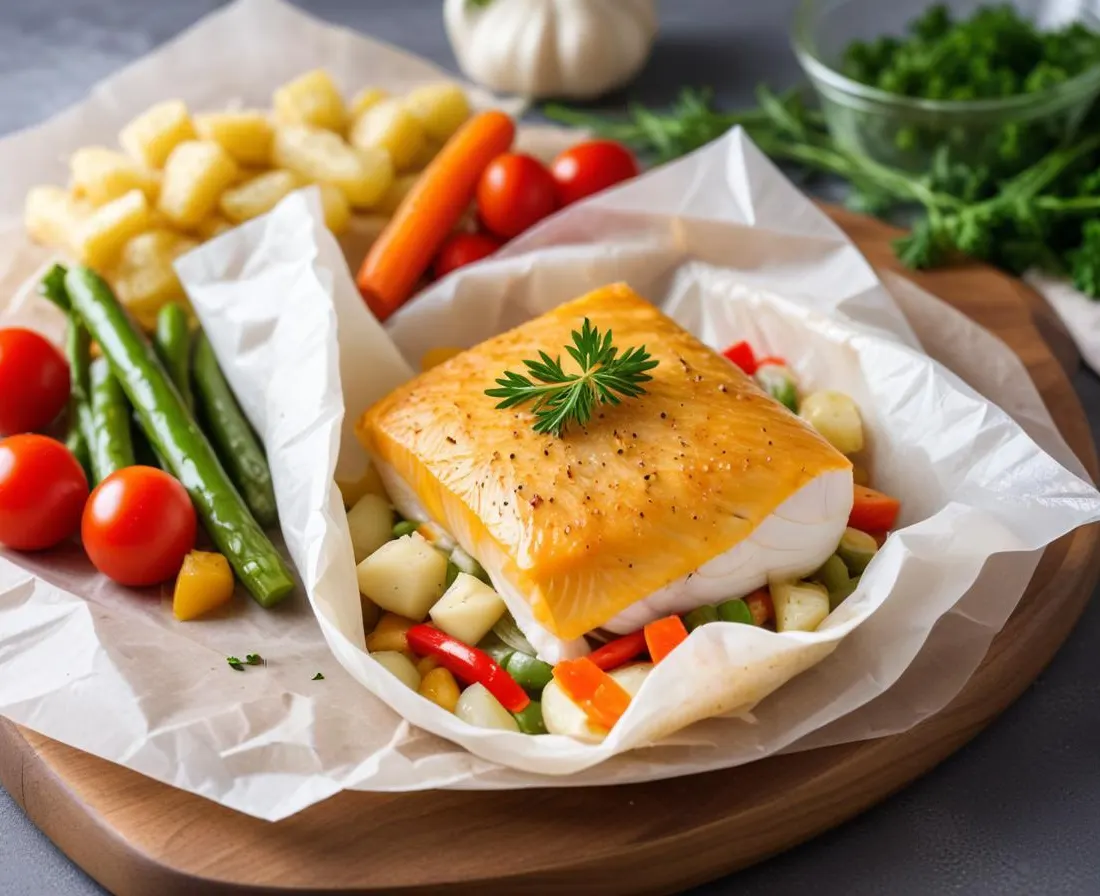 Filet de Cabillaud en Papillote aux Légumes Frais