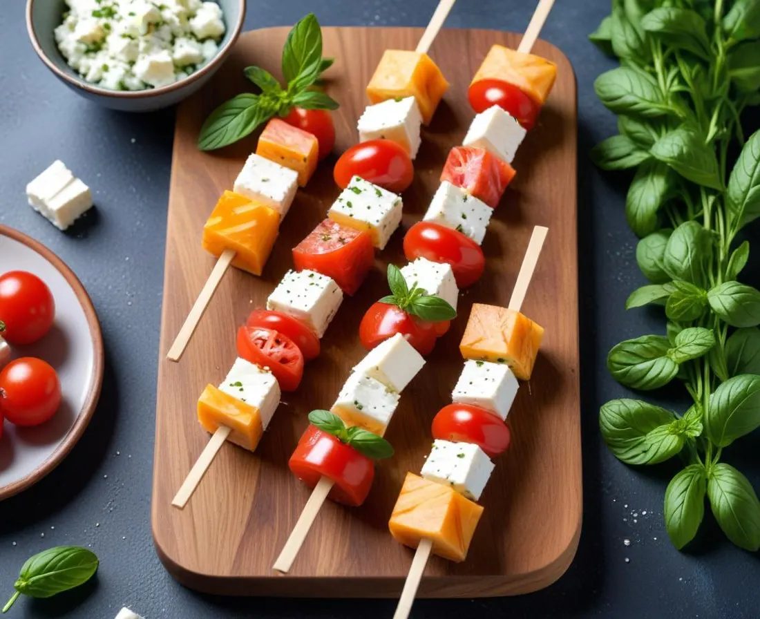 Brochettes Rafraîchissantes Pastèque, Feta et Menthe