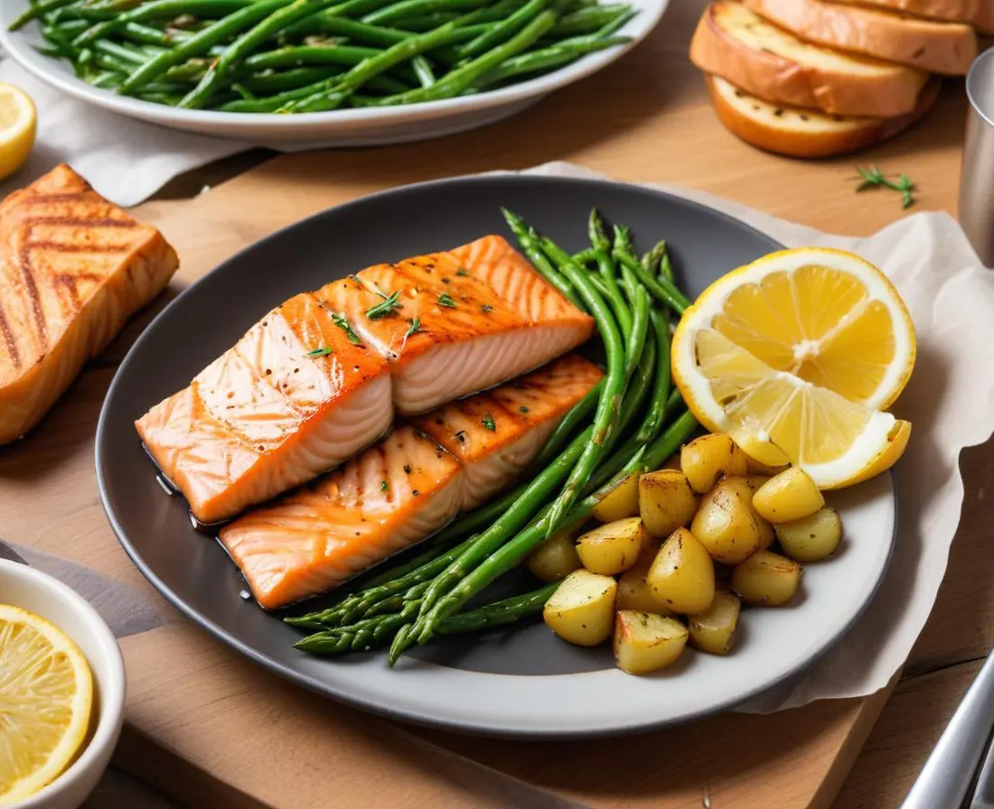 Saumon Grillé à la Plancha, Haricots Verts et Pommes de Terre Nouvelles