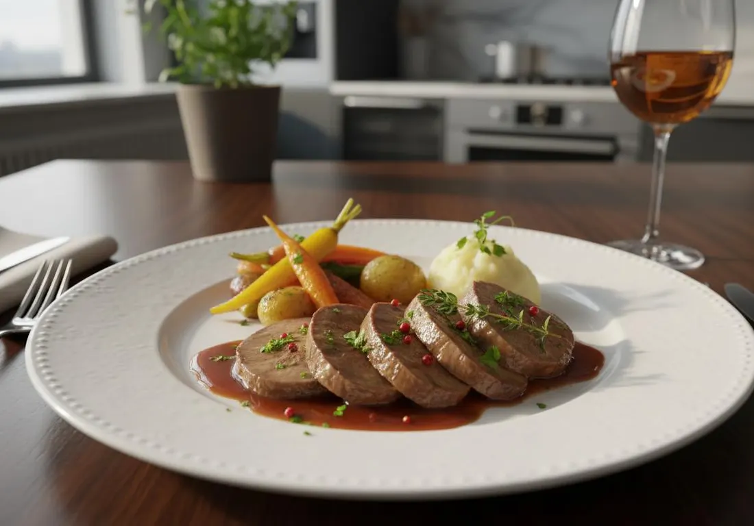 Langue de bœuf fondante à la sauce Madère au Cookeo