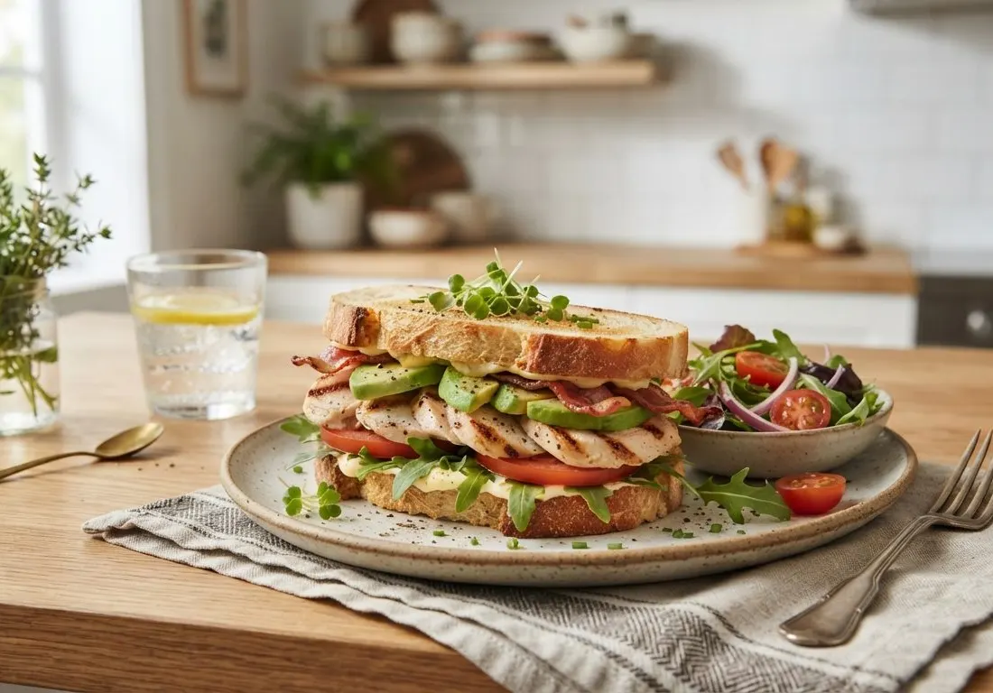 Sandwich poulet avocat