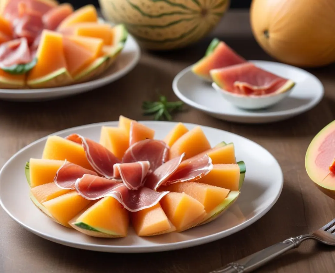 Sphères Éclatantes de Melon et Prosciutto Croustillant