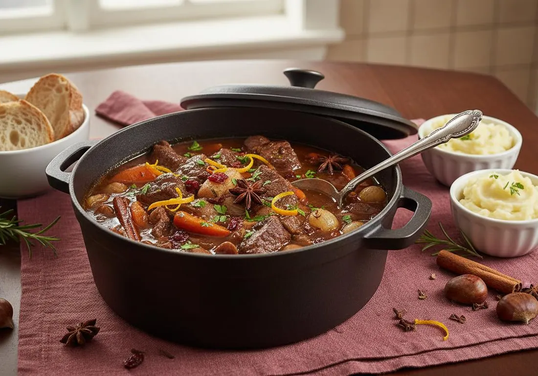 Cocotte de Bœuf aux Épices de Noël