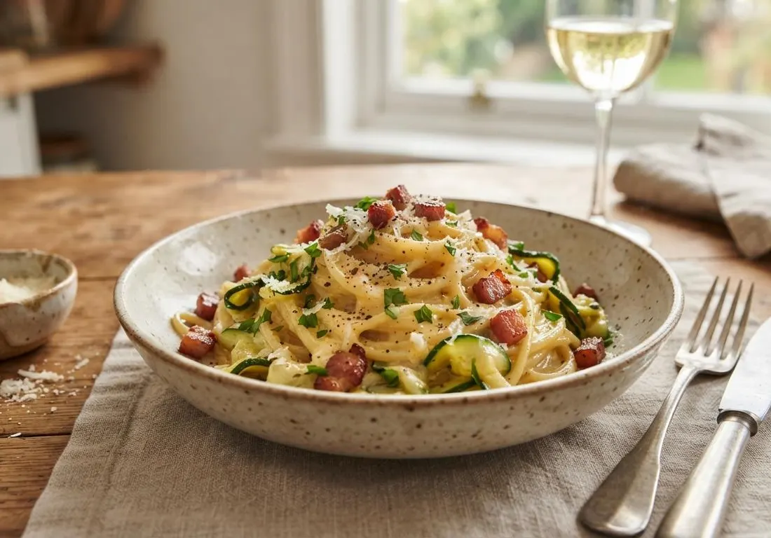 Carbonara de courgettes