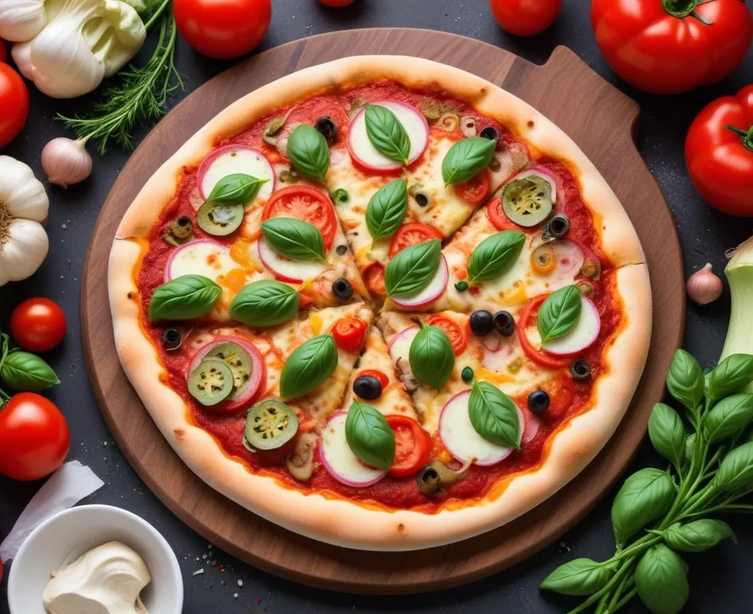 Pizza aux légumes de saison