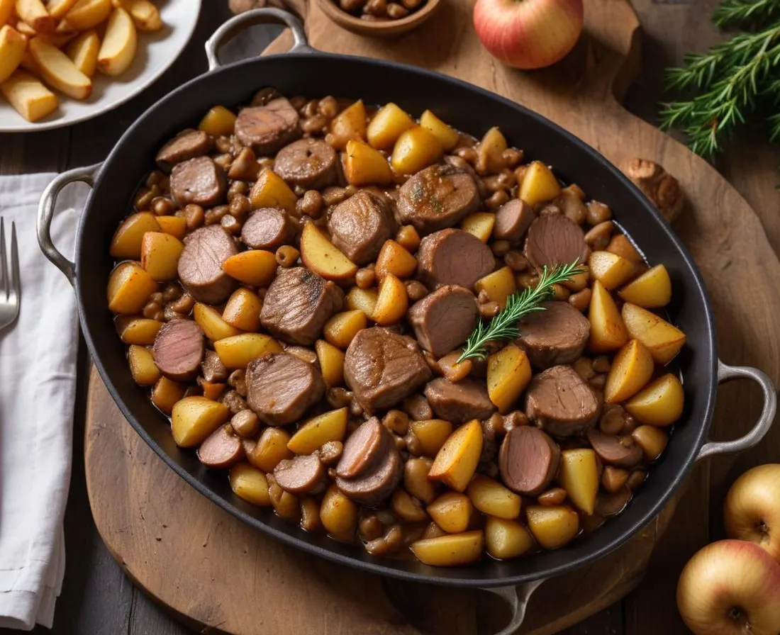 Sauté de veau aux champignons d'hiver et pommes de terre grenaille pour 8 personnes