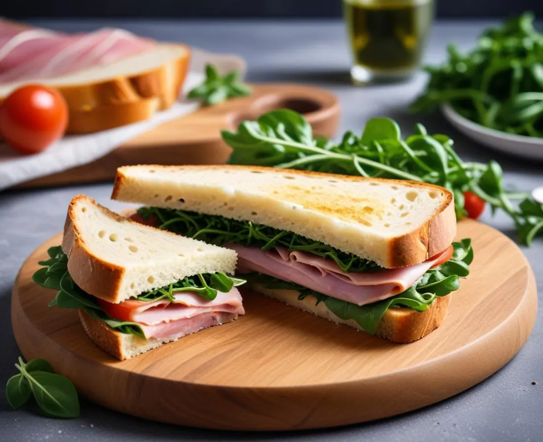 Sandwich Italien au Jambon Cru, Roquette et Parmesan