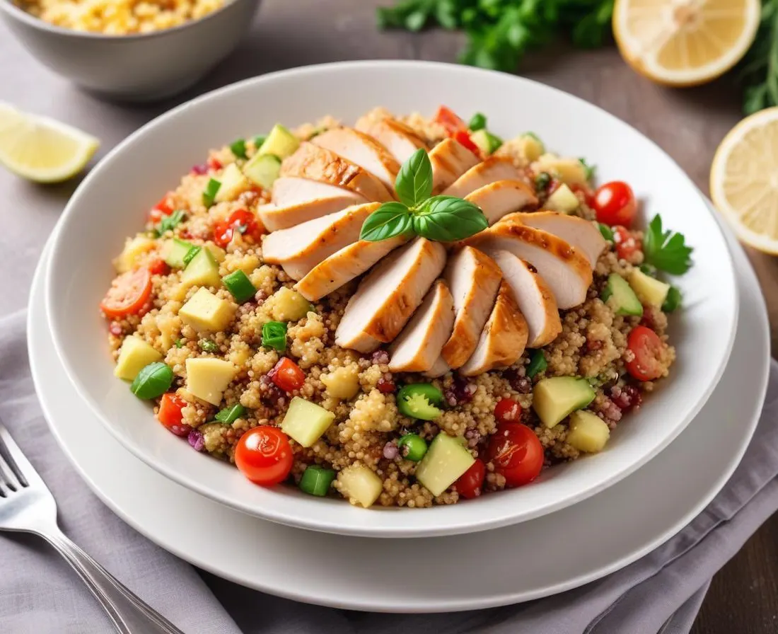 Salade de quinoa au poulet mariné