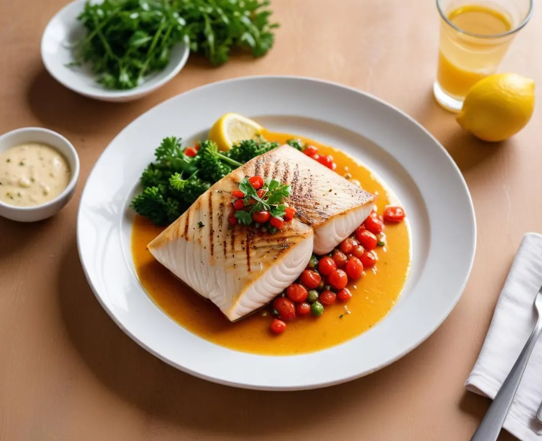Barramundi poêlé, sauce vierge citronnée