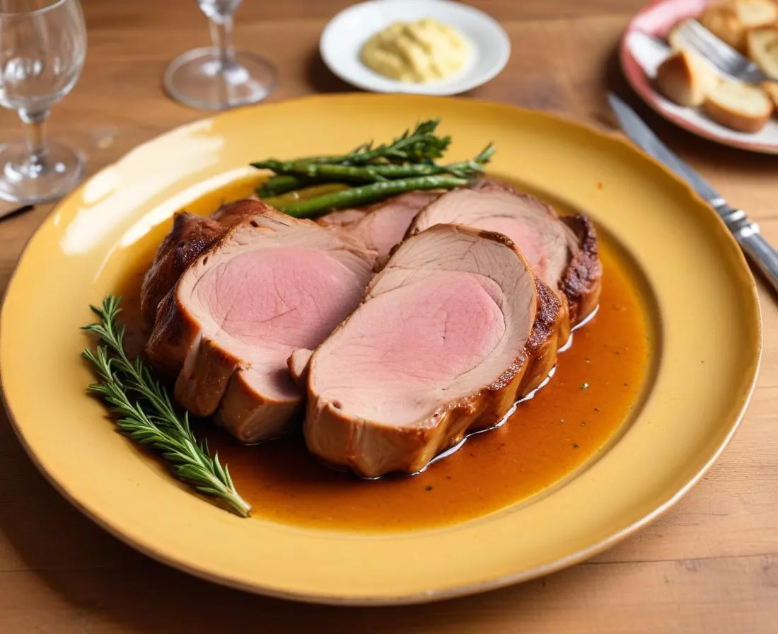 Côte de porc à la moutarde à l'ancienne