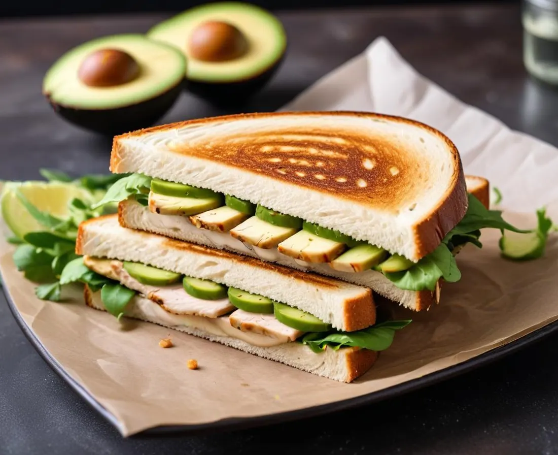 Sandwich au Poulet Grillé, Avocat et Laitue
