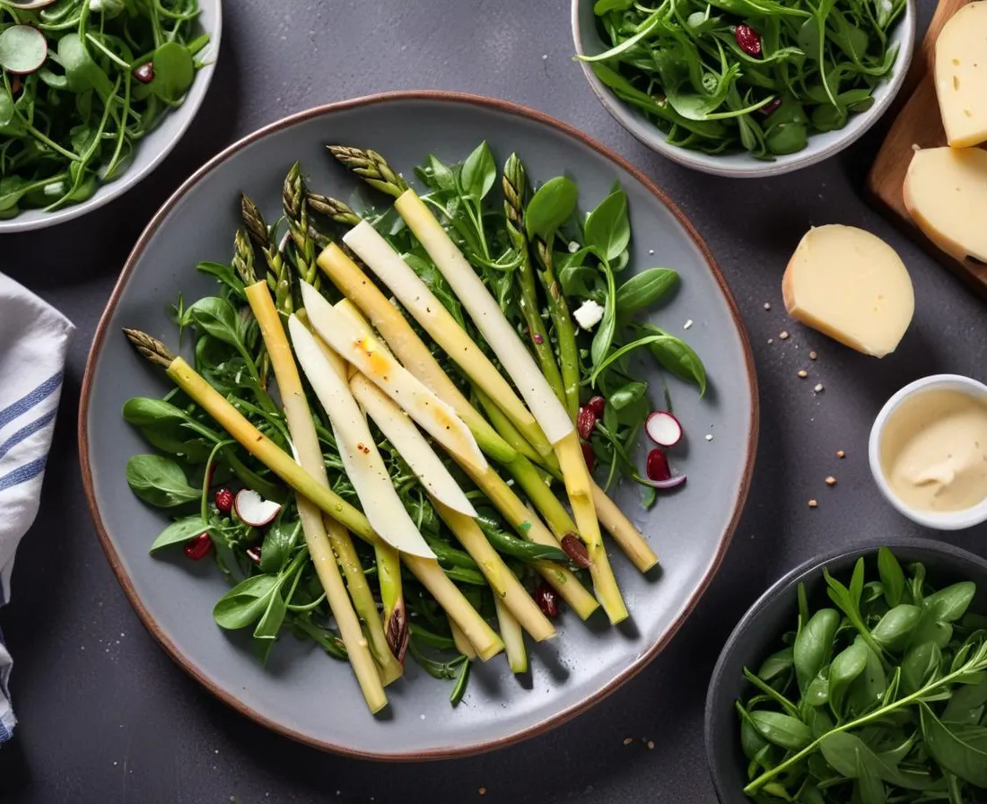 Salade d'Asperges Grillées, Parmesan et Roquette