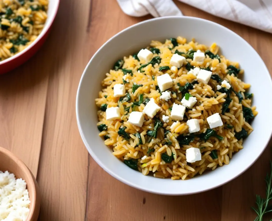 One Pot Riz Crémeux aux Épinards et Feta